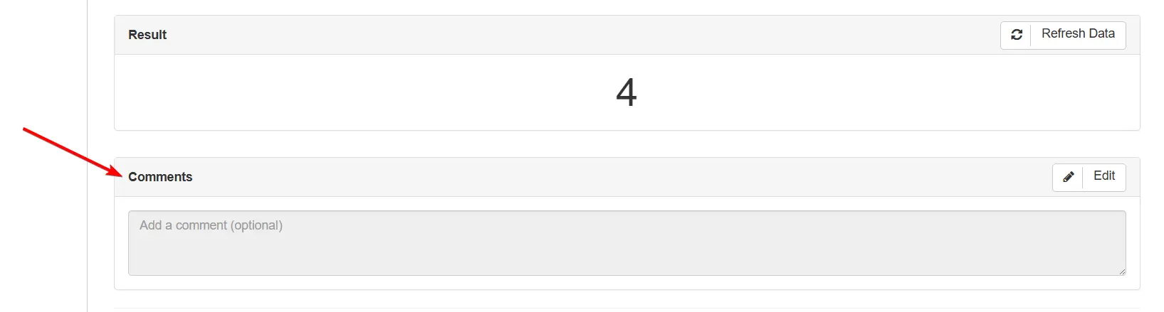 Comment functionality for every question