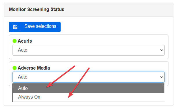 Version 8.19 Monitor management options
