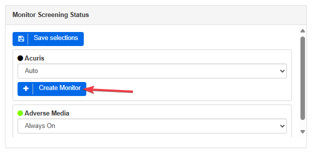 Version 8.19 Create Monitor option